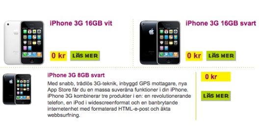 iPhone 3G s�ljs nu �ven av Halebop