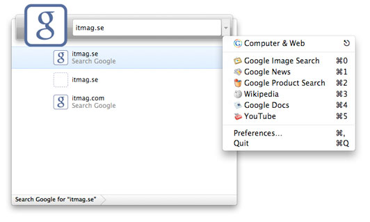Google Quick Search box 4 mac Screenshot